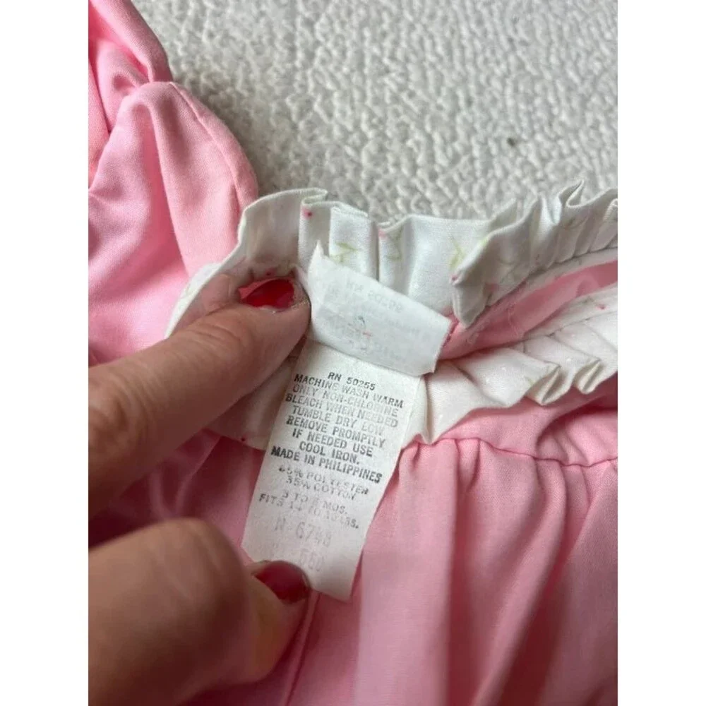 Vintage Mayfair 2 Piece Set Pink Baby Cakes Top & Diaper Bottom 3-6 Months